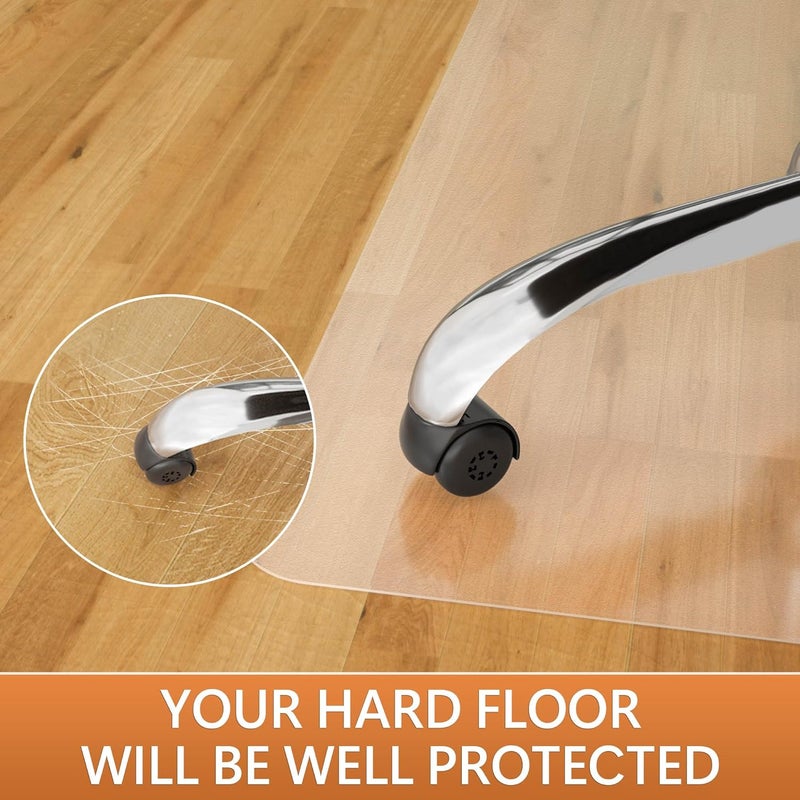 HOMEK Large Office Chair Mat for Hardwood Floor- 46" x 72" Clear Computer Desk Chair Mat for Hard Wood/Tile Floors, Easy Glide Plastic Mat for Under Office Chairs on Hardwood for Work & Home - Image 2